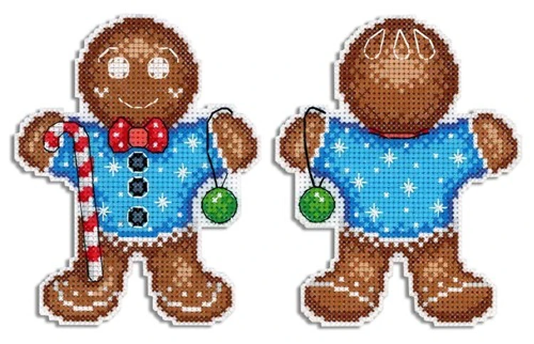 Gingerbread Man SR-582 Plastic Canvas Counted Cross Stitch Kit