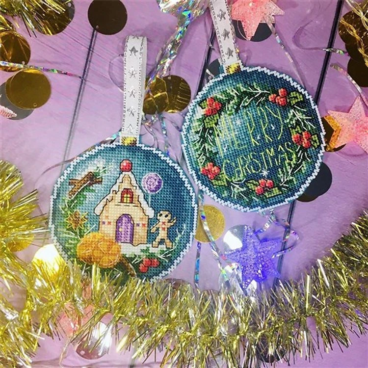 Christmas Ball. Gingerbread House P-708 Plastic Canvas Counted Cross Stitch Kit