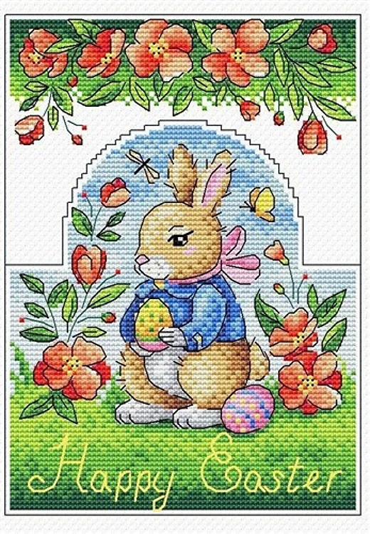 Easter Card SR-715 Plastic Canvas Counted Cross Stitch Kit