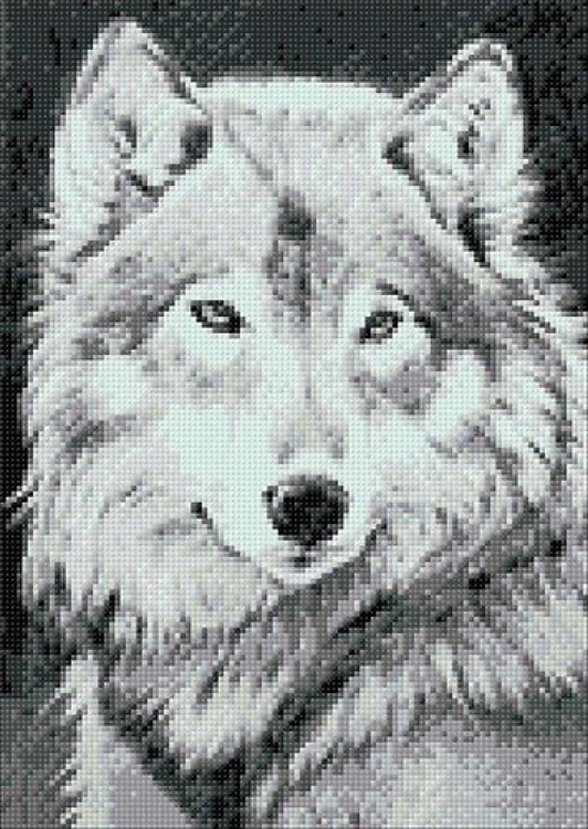 Grey Wolf CS086 10.6 x 14.9 inches Wizardi Diamond Painting Kit