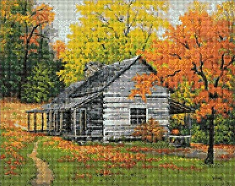 House in the Woods WD101 18.9 x 14.9 inches Wizardi Diamond Painting Kit
