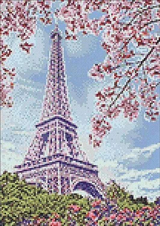 Spring in Paris WD124 10.6 x 14.9 inches Wizardi Diamond Painting Kit