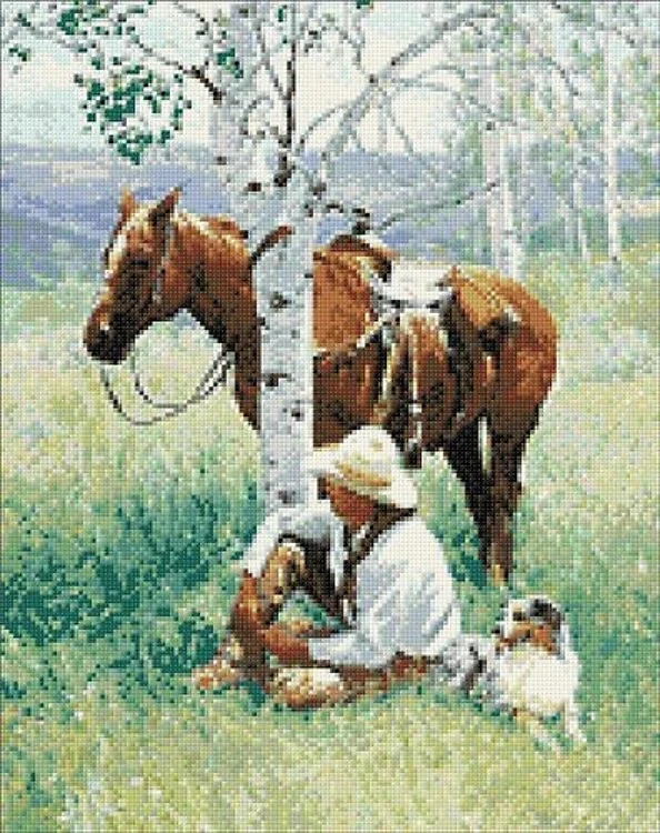 Hunter at Rest CS159 14.9 x 18.9 inches Wizardi Diamond Painting Kit