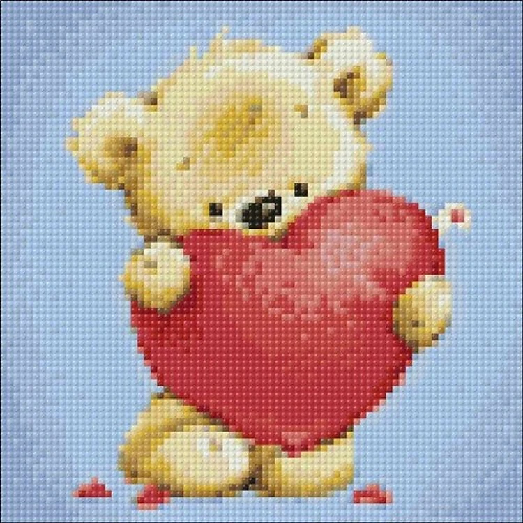 With All My Heart WD2316 7.9 x 7.9 inches Wizardi Diamond Painting Kit
