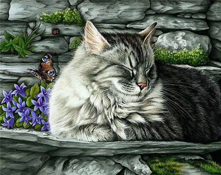 Missed Butterfly WD2421 14.9 x 18.9 inches Wizardi Diamond Painting Kit