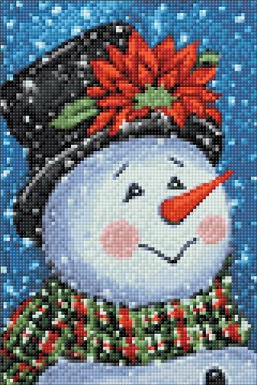 Fancy Snowman WD2437 7.9 x 11.8 inches Wizardi Diamond Painting Kit