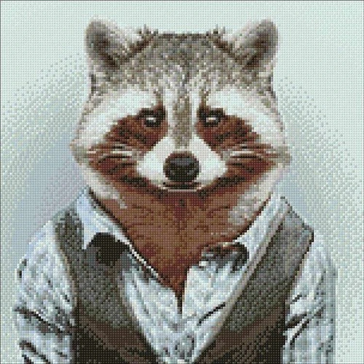 Mr Raccoon WD257 14.9 x 14.9 inches Wizardi Diamond Painting Kit