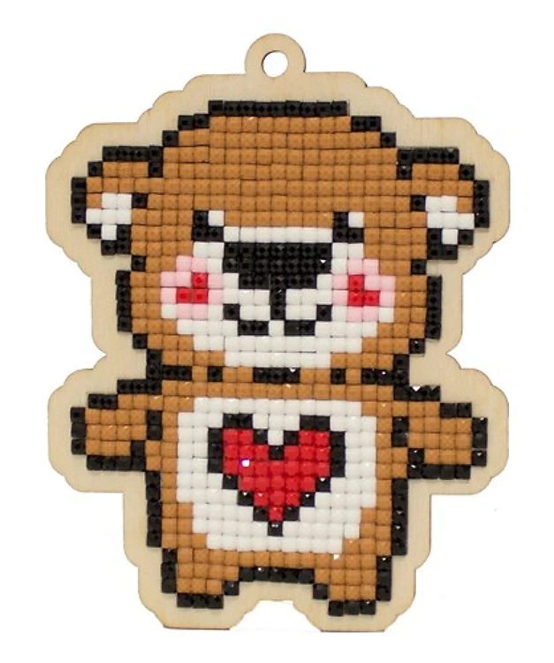 Teddy Bear Heart WWP325 Diamond Painting on Plywood Kit