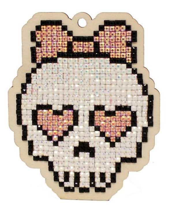 Cute Skull WWP328 Diamond Painting on Plywood Kit