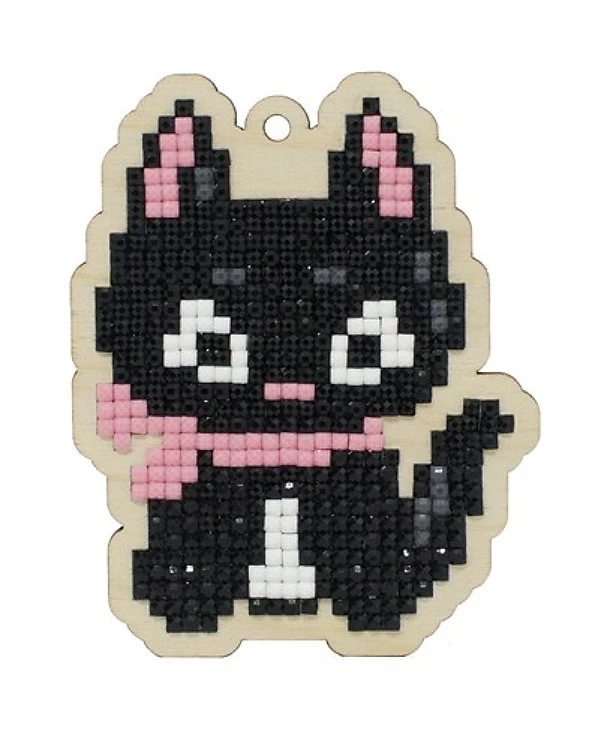 Cat with Bow Tie WWP366 Diamond Painting on Plywood Kit